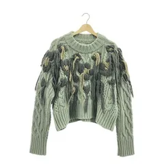 sacai / サカイ | 2022AW | フリンジ ケーブルニット | 2 | グレー | レディース