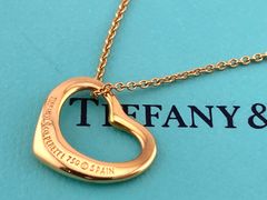 【きーこ様専用】 Tiffany&Co. ティファニー K18YG オープンハート ネックレス イエローゴールド エルサ・ペルルッティ 3.1g  レディース