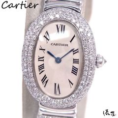 【ダイヤブレス】カルティエ ベニュワール OH済 極美品 K18WG フルダイヤ レディース Cartier 時計 腕時計 中古 ホワイトゴールド【送料無料】
