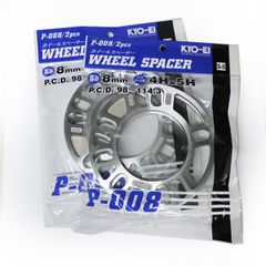 ホイールスペーサー 8mm 4枚 （2枚入x2セット) 4穴＆5穴 PCD98 100 114.3 に対応 ★トヨタ マツダ 三菱 日産 スバル スズキ