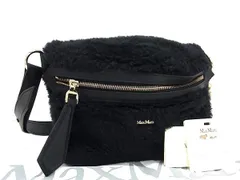 ■新品同様■ Max Mara マックスマーラ テディベア ボア チェーン ショルダーバッグ 肩掛けかばん レディース ブラック系 AY5061のサムネイル