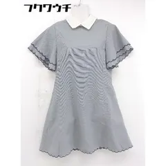 ◇ one after another NICE CLAUP 総柄 スカラップ 半袖 ミニ ワンピース サイズF ブラック系 レディース  【中古】 【1107060000656】