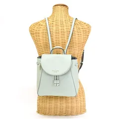 ケイトスペード kate spade レイラ ミディアム フラップ バックパック ぺブルレザー WKR00327 リュック ミニリュック ミディアムバッグ レディース ライトピスタチオ (ライトグリーン) 正規品 中古 mbo23012