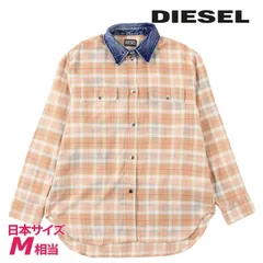 新品・未使用 ディーゼル DIESEL 長袖コットンフランネルシャツ レディース チェック柄 デニム切替 C-CROSS-FL