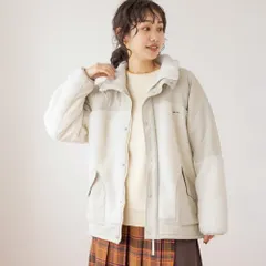 新品 未使用  niko and... ニコアンド ボア フリース ジップアップ ジャケット ブルゾン アウター レディース Lサイズ ベージュ アイボリー クリーム色 ホワイト 冬