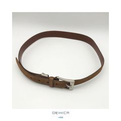 ORIHICA オリヒカ ベルト 04 本革 細身タイプ スリム スエード調 スウェード オフィス ビジネス メンズ ブラウン Lサイズ USED