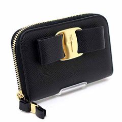 フェラガモ Ferragamo ヴァラ VARA コインケース カードケース 小銭入れ 名刺入れ レザー 22D288 ブラック ゴールド金具 未使用品