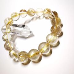 プレミアム！最高グレード！宝石質リビアングラスブレスレット9.6mm
