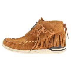 VISVIM (ヴィスヴィム) ×マスターマインドジャパン シャーマン スエード センタージップ フリンジ スニーカー ブラウン US9.5/27.5cm VSEMM0021‐01