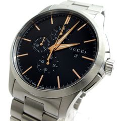 グッチ  Gタイムレス メンズ クロノグラフ 黒 126.2 GUCCI YA126272 クォーツ 箱 保証書 稼動品