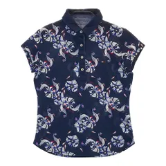 サイズ：S TOMMY HILFIGER GOLF トミー ヒルフィガーゴルフ  半袖ポロシャツ 総柄 ネイビー系 [240101208013]# ゴルフウェア レディース ストスト