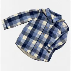⭐️H&M⭐️キッズ フード付長袖チェックシャツ 男の子 92cmのサムネイル