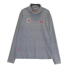 サイズ：L LE COQ GOLF ルコックゴルフ  タートルネック 長袖Tシャツ ボーダー柄 ネイビー系 [240101423685] ゴルフウェア レディース ストスト