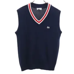 KINASHICYCLE キナシサイクル Vネック ニットベスト L ネイビー メンズ 古着