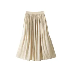 スカート ロングスカート フレア プリーツ マキシ丈 レディース 春 エアリーボリュームスカート ボトムス 夏秋 上品 光沢 サテン ウエストゴム 裏地付き 体型カバー 細見え ギャザー ロングスカート オフィス qunzhen01