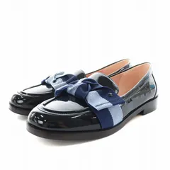 ケイトスペード KATE SPADE レアンドラ leandra ローファー リボン エナメル 6B 紺 ネイビー /AN12のサムネイル