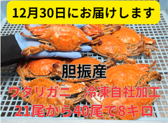 【12月30日お届け】訳ありワタリガニ5～10尾で2㎏×4箱で8キロ　ボイル冷凍品