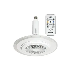 [山善] 導光板 FAN付き LEDライト 風量5段階 / 調色3段階 / 調光5段階 左右角度調節機能 白熱電球100W相当 E26ソケットタイプ 逆回転モード搭載 1950lm リモコン付き 省エネ 工事不要 DFLC-100VE 1