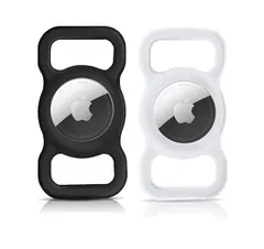 最短当日発送 AirTag ケース キーホルダー シリコン製 擦傷防止 紛失防止 耐衝撃 ペット 犬猫Airtag 首輪AirTag専用保護カバー ブラック ホワイト  誕生日 記念日 ギフト