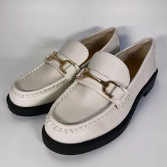 未使用に近い〇 GU ボリュームソール ビットローファー L 24 24.5 ホワイト ローファー