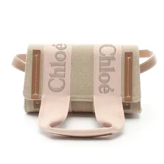 クロエ Chloe ショルダーバッグ WOODY CANVAS SHOULDER BAG CHC24AS681L1726Y ベージュ/ピンク ファブリック レザー 2wayショルダー レディース 新品のサムネイル