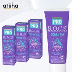歯磨き粉 ROCS PRO ロックスプロ Kids キッズ 3～7歳用 45g アイスクリーム 3本