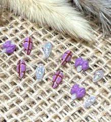 匿名発送　ドールネイルチップ　12枚セット　チェック柄