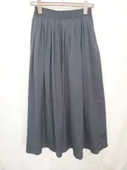 ◇ Θ nano universe ナノユニバース ロング丈 ギャザー スカート サイズM ネイビー レディース E  【1503040008252】