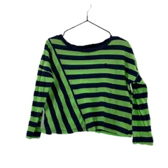 RALPH LAUREN ラルフローレン 切替ボーダー長袖Ｔシャツ size3/3T/ネイビー×ライトグリーン