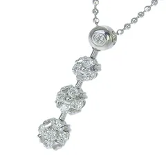 Christina Han クリスティーナハン フラワーモチーフ ハート ダイヤ ネックレス K18WG 750 ホワイトゴールド ダイヤモンド 0.32ct 46cm アジャスター付 首飾り アクセサリー レディース 送料無料 241100079566 ★