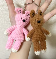 クマ モチーフ ぬいぐるみ かぎ針編み キーホルダー バッグチャーム