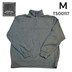 ARROW アロー　古着　無地　ハーフジップトレーナー　スウェット　M カーキー  TS00117のサムネイル