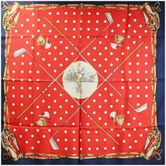 グッチ スカーフ ネイビー×レッド 中古 ABランク GUCCI |