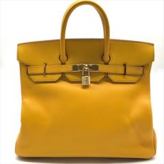 良品 HERMES エルメス バーキン30 クシュベル ハンド バッグ イエロー ロB刻印 dc5