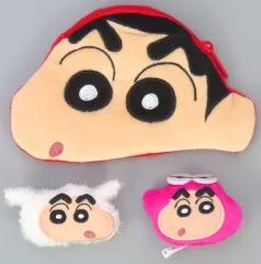 【中古】グッズセット 野原しんのすけ ぬいぐるみポーチ＆前髪クリップ2種セット 「クレヨンしんちゃん」 mini 2024年9月号付録