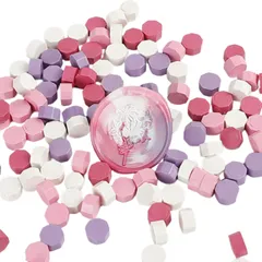 【シーリングワックス 100粒 ミックス 八角形】シーリングスタンプ 封蝋 手紙 レター 結婚式 招待状 (30.美紫嫣紅) [30.美紫嫣紅]