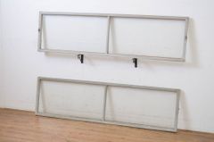 ▼現状販売▼ 明かり取り2枚セット アンティーク建具 シンプル ガラス欄間 明り取り 4～7営業日前後で発送(※修理加工希望の方3ヶ月程で発送) R-064594