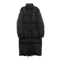 PRADA (プラダ) Re-Nylon リナイロン トライアングルロゴ ロングダウンジャケット 292132 S232 1WQ9 ブラック レディースのサムネイル