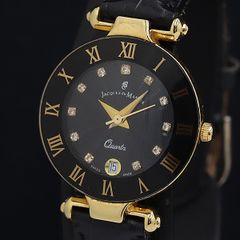新品 JACQUES du MANOIR アナログ腕時計 ブラック/ゴールド - メルカリ