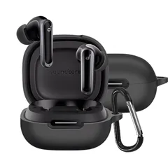 新品 BUITFOU For Anker Soundcore P40i ケース P40i 保護カバー P40i ケース 柔らかい シリコン製 落下防止 キズ防止 耐衝撃 防塵 軽量 装着充電可能 カラビナ付き 紛失防止(ブラック)