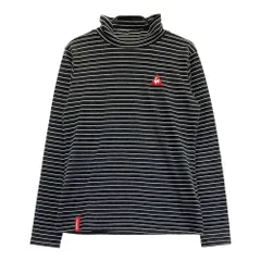 サイズ：S LECOQ GOLF ルコックゴルフ  ハイネック長袖Tシャツ ボーダー柄 ブラック系 [240101285762]# ゴルフウェア レディース ストスト