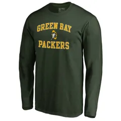 【送料無料】 アンブランデッド メンズ Tシャツ トップス Men's NFL Pro Line Green Green Bay Packers Vintage Collection Victory Arch Long Sleeve T-Shirt Pkr G