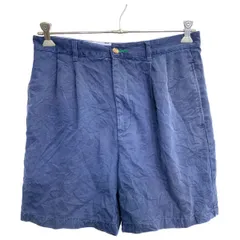 TOMMY HILFIGER チノショートパンツ W34 トミーヒルフィガー タックパンツ ネイビー 古着卸 アメリカ仕入 2406-734