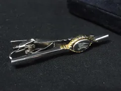 BURBERRY バーバリー ネクタイピン タイクリップ 紳士 ビジネス メンズ シルバー系×ゴールド系 DK0307