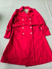 希少 新品タグ付 極美品 バーバリーブリット 赤 ジャケット M トレンチコート BURBERRY バーバリー トレンチコート サンドリンガム ノバ