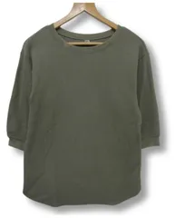 【送料無料】ユニクロ UNIQLO  ワッフルトップス　五分袖Tシャツ　カットソー 五分袖 カーキ色 レディース Mサイズ ■管理番号L28559SSA25-250209-10（510）