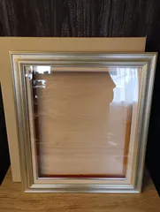 【K-1435】箱あり 空額 同志舎 油彩額縁 平富士 銀 キャンバスサイズF8