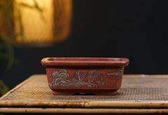四方鉢 花鳥牡丹図 彩花三角梅年夜花鉢 植木鉢 盆栽鉢 小品盆栽鉢 大品盆栽鉢 四方鉢 花鳥牡丹図 彩花三角梅年夜花鉢 植木鉢 盆栽鉢 小品盆栽