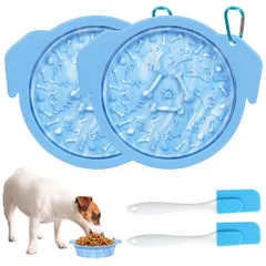 QYONLINE早食い防止犬食器ペットボウル折りたたみ式健康管理フードボウル犬猫用ボウル滑り止め付猫小型犬中型犬向き吸盤式ペット食器エサ皿食器犬食器餌入れ給餌器給水器フードボール…