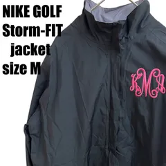 【美品】USA古着　NIKE GOLF Storm-FIT ジャケット モノグラム刺繍入りジャケット ブラック Mサイズ　レディース　ヴィンテージ